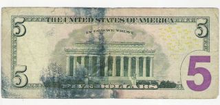 $5 Federal Reserve Note photo