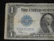 Series Of 1923 Large 1 Dollar Silver Certificate Fine+ Horse Blanket Note Large Size Notes photo 1