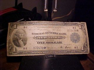 1918 National Currency Frb Of York $1.  00 Star Note photo