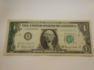 Series 1963 Offset Print Error One Dollar Bill photo