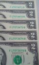 1995 $2 Bills Consecutive Serial Numbers Small Size Notes photo 2