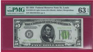 1934 Graded Federal Reserve Five Dollar 