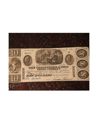 1841 Chesapeake And Ohio Canal Company $10 Ten Dollars photo