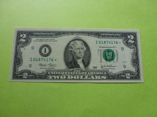 $2 Two Dollar 2003 Fr.  1937 I Fw Star Note Minneapolis Cu photo