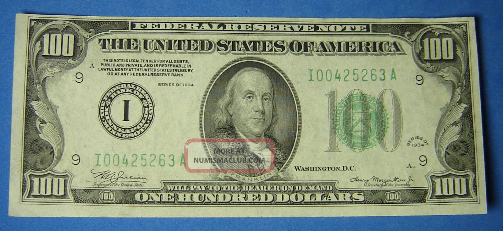 Rare 7 1934 $100 Dollar Bill Federal In Sequential Order Storage For 78