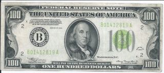 1934 $100.  00 Federal Reserve Note photo