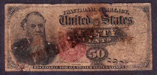 Us 50c Fractional Currency Contemporaneous Counterfeit Note Fr1376 Vg photo