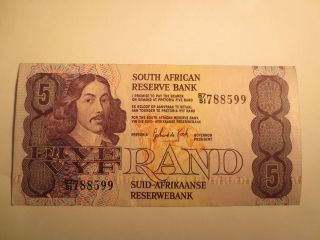 Rare South Africa 1984 Five Rand Note photo