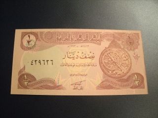 1/2 Half Dinar Central Bank Of Iraq Note photo