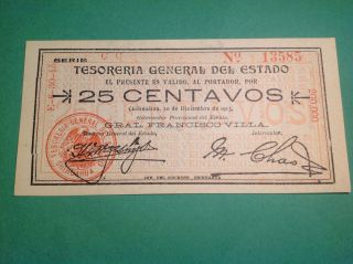Mexico - Chih.  Pancho Villa Dec 10 1913 25 Centavos - Uncirculated photo