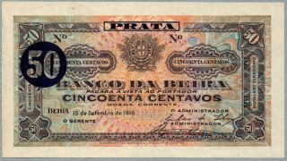 50 Centavos Mozambique Banknote,  15 - 09 - 1919,  Pick R - 4 - B,  Uncirculated photo