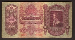 Hungary 100 Pengo 1930 - Very Good Bank Note - photo