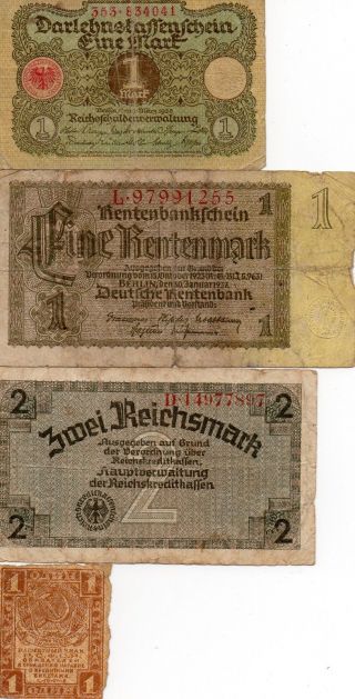 4 Billetes De Alemania Y Rusia photo