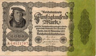German 1922 50,  000 Banknote In Vf photo