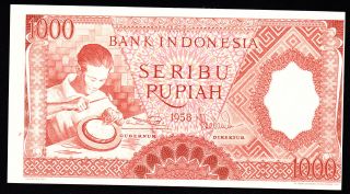 Indonesia 1000 Rupiah 1958 Efr Pick 61 Au - Unc. photo