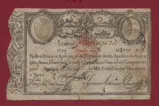 Portugal Imperial Treasury 12800 Reis 1799 P - 29 Rare (azores Brazil Spain) photo