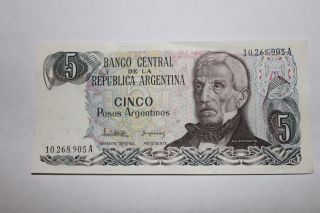 Argentina - 5 Pesos Argentinos 1983 photo