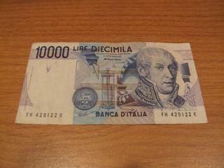 10000 Lire Italy Italia 1984 Centomila Paper Money Currency Bill 10,  000 Lira photo