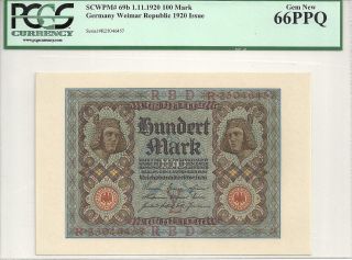 $100 Mark Currency/1920 Germany Republic/pcggs 66 photo