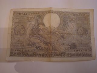 100 Franks Belgium Note,  1939 - Estate Find - Nr photo