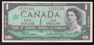 1867 - 1967 $1 Canada Centennial Bank Note,  L/o7271391 Beattie - Rasminsky photo