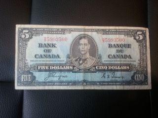 1937 Canadian $5 Banknote. . . . .  Coyne / Towers photo