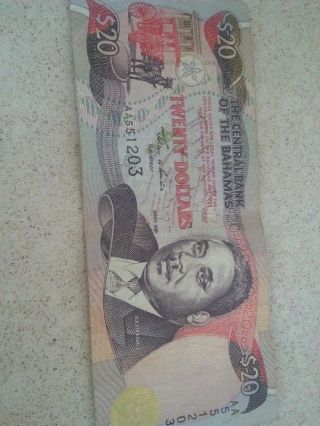 Bahamas Paper Money $20.  00 photo