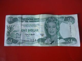 Bahamas (1996 Series) One Dollar Paper Money photo