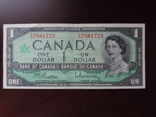 1967 $1 Bank Note Bill Canada Prefix P/o 7881723 Modified Portrait 
