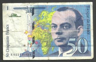 Banque De France Banknote 50 Cinquante Francs - 1994 - Old Rare - P 157. photo