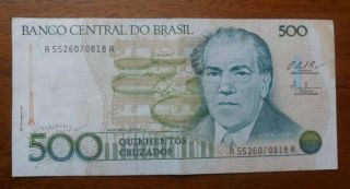 Brazil - Banco Central Do Brasil 500 Five Hundred Quinhentos Cruzados Banknote photo