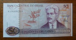 Brazil - Banco Central Do Brasil 50 Fifty Cinquenta Cruzados Banknote photo