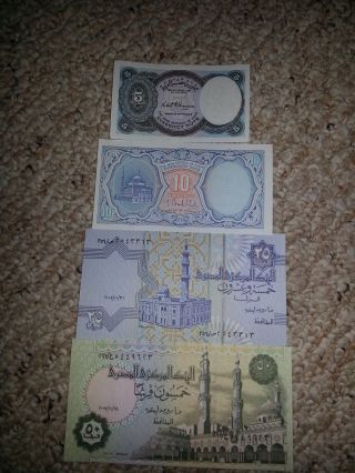 5,  10,  25,  50 Piastres - Egyptian Money photo
