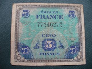 France Currency Banknote 1944 France Deux Francs 5 Bill Note Wwii Occupation photo