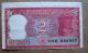 Rs.  2 Two Rupee Standing Full Tiger Unc Note Scarce Massive Shifting Error Note Asia photo 1