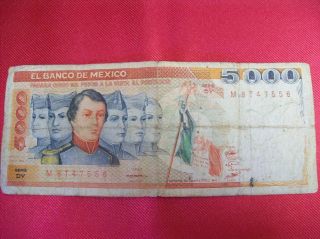 Mexico $5000 Pesos - 1983 photo
