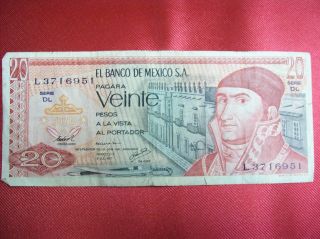 Mexico $20 Pesos - 1977 photo