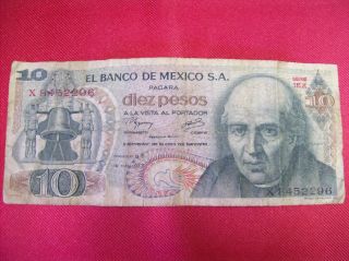 Mexico $10 Pesos - 1977 photo