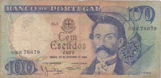 Portugal: 100 Escudos Banknote,  30 - 11 - 1965,  P - 169a photo