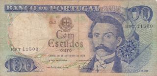Portugal: 100 Escudos Banknote,  20 - 9 - 1978,  P - 169b photo