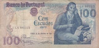 Portugal: 100 Escudos Banknote,  31 - 1 - 1984,  P - 178c photo