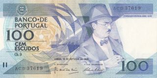 Portugal: 100 Escudos Banknote,  16 - 10 - 1986,  P - 179a,  Crisp Unc photo