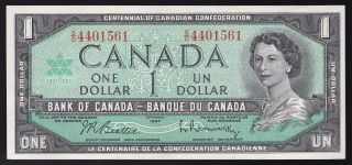 1867 - 1967 $1 Canada Centennial Bank Note,  S/o4401561 Beattie - Rasminsky Au photo