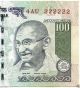 India Rs.  100 Rupees.  Hundred Rupees Solid Fancy Number.  222222 Note Rare Asia photo 1