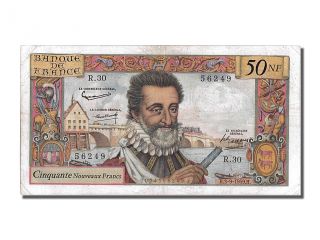 French Paper Money,  50 Nouveaux Francs Francs Type Henri Iv,  03 Septembre. . . photo