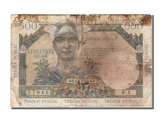 French Paper Money,  5 Nf/500 Francs,  Type Tresor Public photo