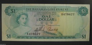 Bahamas Banknote 1 Dollar 1965 P18a Vf - Xf photo