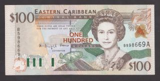 Eastern Caribbean States 100 Dollars 1998 Unc - P36a Antigua photo