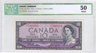 Canada $10 Of 1954 Issue In Icg Holder Ef/au50 Cond. photo