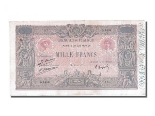 French Paper Money,  1000 Francs Type Bleu Et Rose,  25 Juin 1926,  Fayette. . . photo